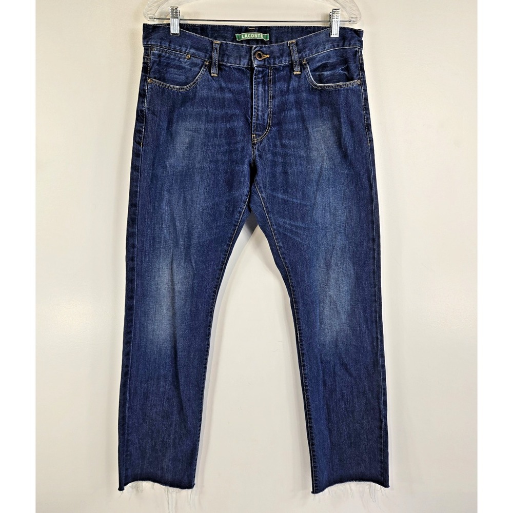 Lacoste Mens Size 33x30 Jeans Straight Raw Hem F6249